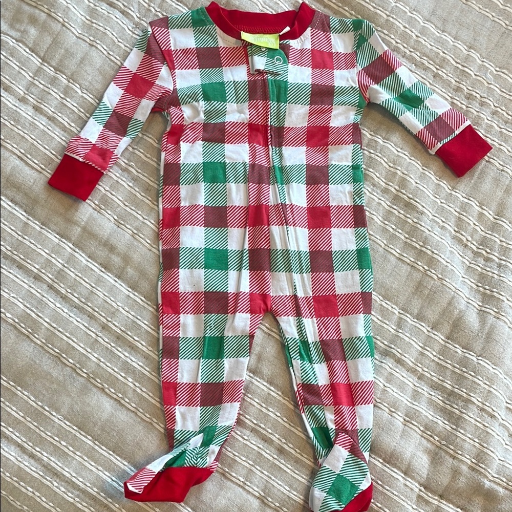 Plaid Red and Green Kids One Piece